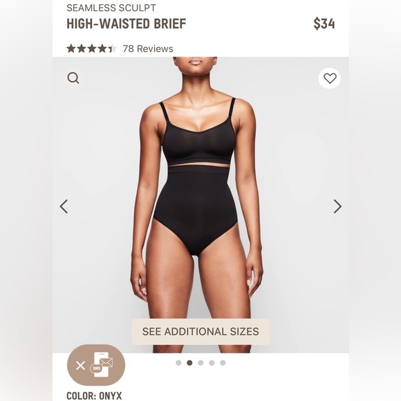 ✨NEW SKIMS HIGH WAISTED BRIEF - SIZE S - ONYX COLOR✨ - Picture 7 of 11